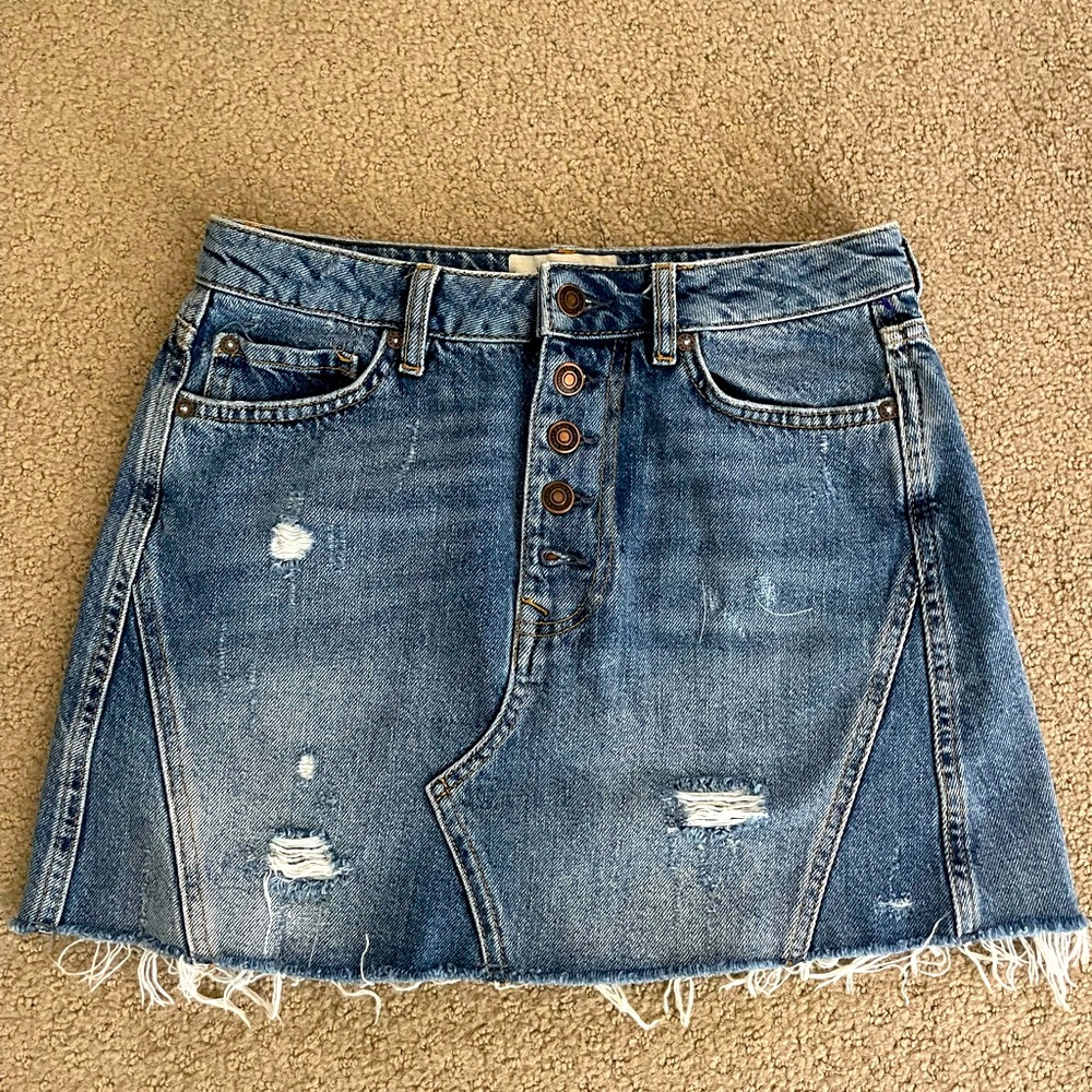 Denim Mini Skirt  by We the Free (Free People) size: 27 wore 1 time
